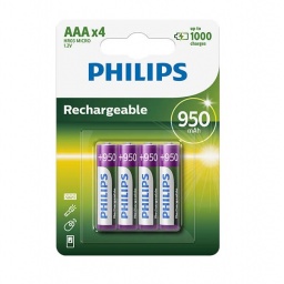 Pilas recargables Philips AAA 950mAh X4