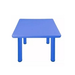 Mesa de plástico cuadrada niños azul