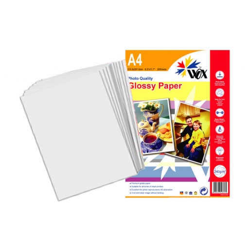 Papel wox glossy fotogrfico a4 240grs. X 20 uds.
